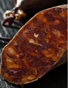 Gros plan chorizo ibérique